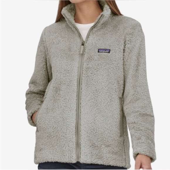 Patagonia Women's Los Gatos Full Zip Up Jacket small | Gray Fleece Sherpa Coat - Picture 1 of 9